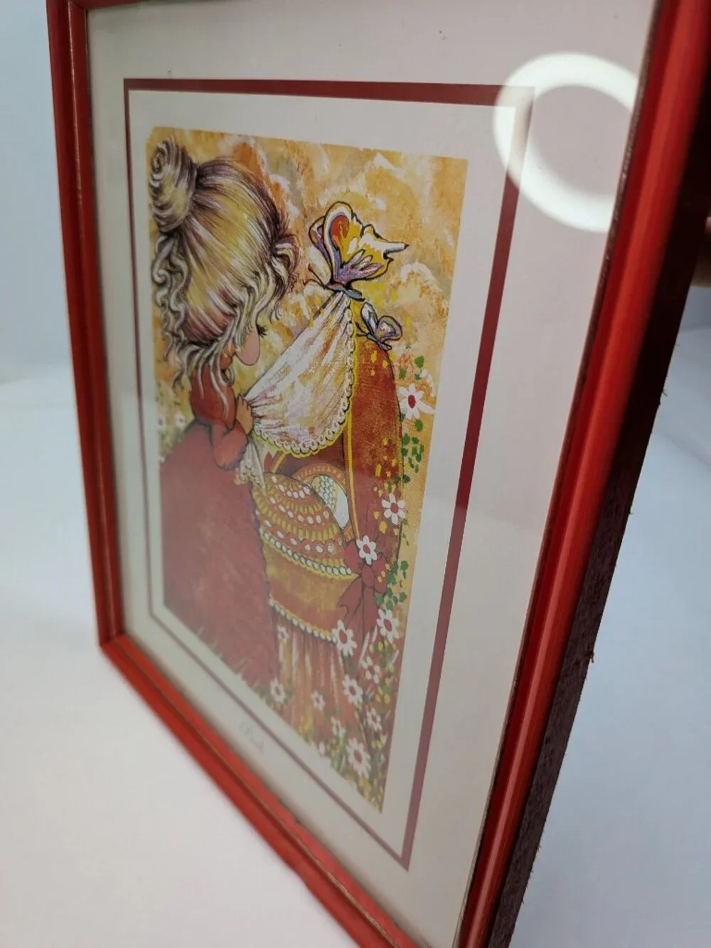 Vintage 1974 Framed Nursery Art Print 